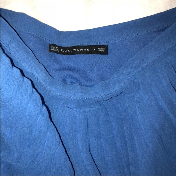 Zara Dresses & Skirts - Zara Woman Blue Pleated skirt